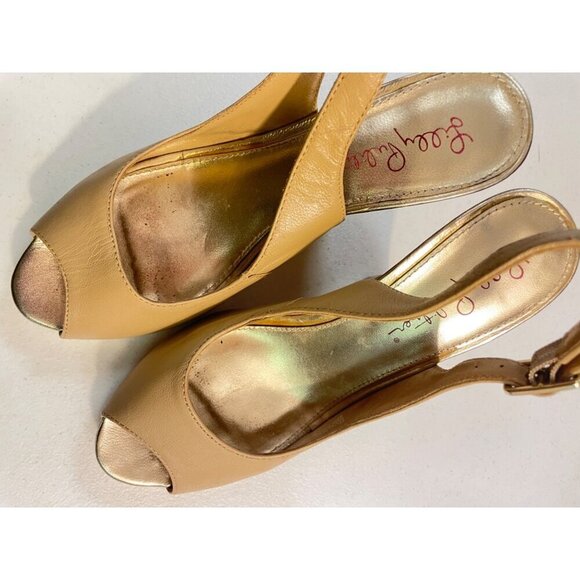 Lilly Pulitzer Kristen Leather Wedge Sandals in Natural size 6 M - Picture 7 of 7